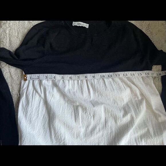 ZARA knit open back black and white long sleeve - Picture 6 of 9